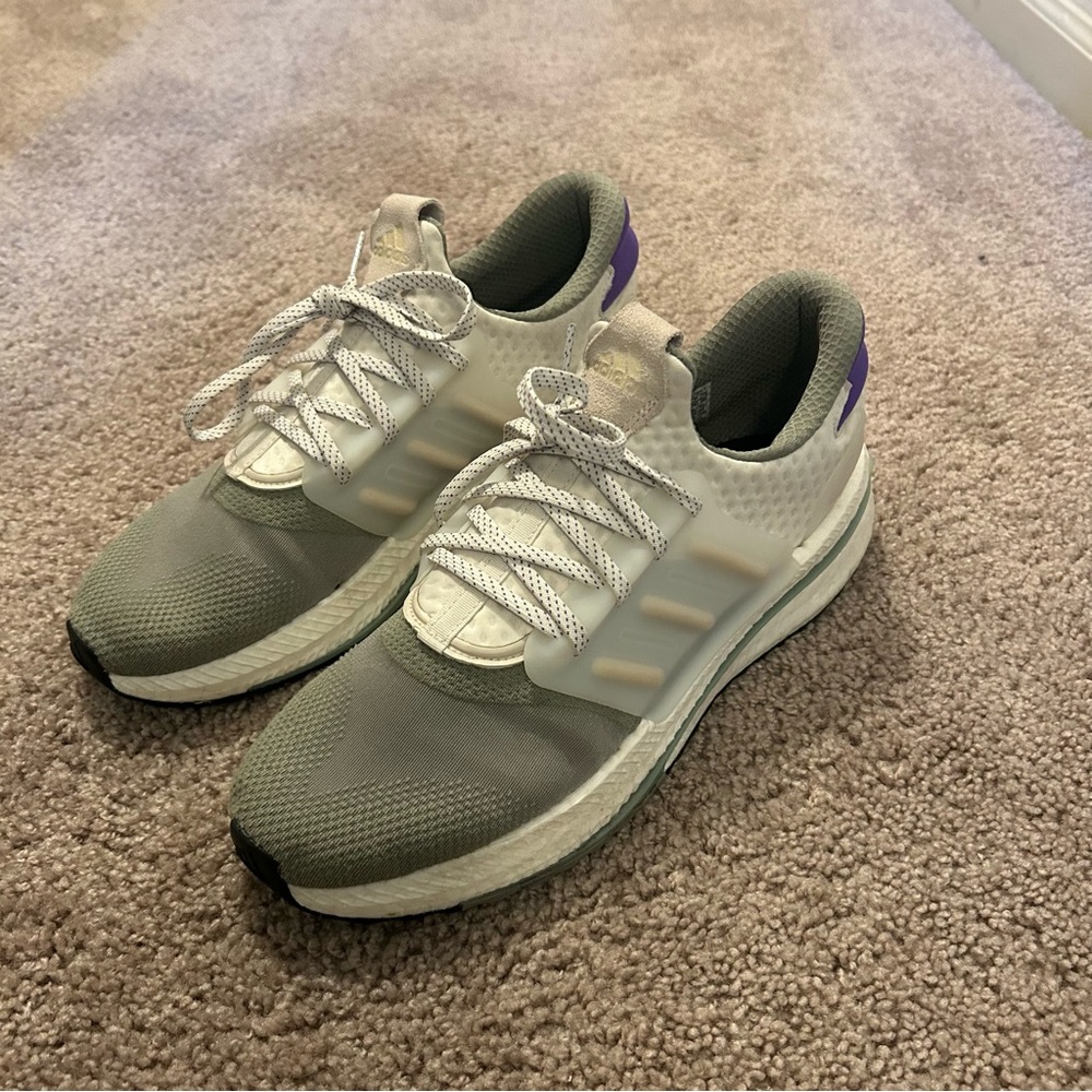 Adidas X_PLRBOOST Running Shoes Aluminum and Purple Rush Men’s Size 11.5
